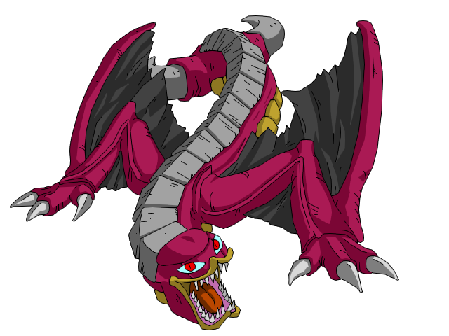 モンスターハンターのキャラクター、ティガレックスのイラスト。赤紫色の体、鋭い爪と翼を持ち、威嚇するように口を開けている姿が描かれている。